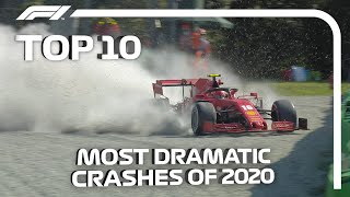 The 10 Most Dramatic Crashes of the 2020 F1 Season [upl. by Emyaj]