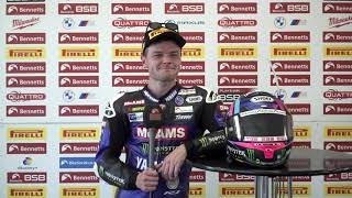 2022 Bennetts BSB  RD5  Brands Hatch  Race 2 press conference [upl. by Aiciram]