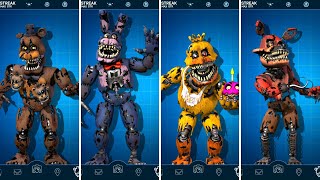 FNAF AR Nightmare Animatronics Jumpscare amp Workshop Animations [upl. by Lemuel]