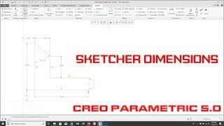 Creo Parametric  Dimensions in Sketch Mode [upl. by Nolubez642]