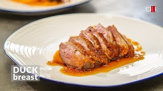 Duck Breast with Orange Sauce Gastrique  Food Channel L Recipes [upl. by Osnofedli153]