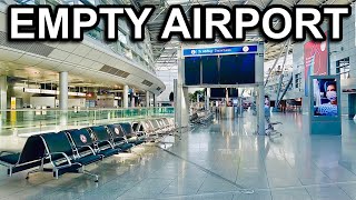 4K DUS Dusseldorf Airport Walking Tour May 2020  Nobody at the Airport [upl. by Wolliw]