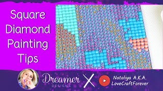 SQUARE Diamond Painting Tips and Tricks Tutorial  Diamond Painting 101 [upl. by Jess]