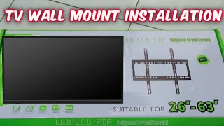 How To Install LED LCD PDP TV Wall Mount Bracket 26quot 63quot Tutorial  DIY [upl. by Arutak906]