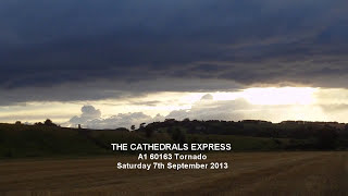 BIGGEST STEAM TRAIN WHISTLE WITH 60163 TORNADO THE CATHEDRALS EXPRESS 7TH SEPTEMBER 2013 [upl. by Klute]