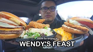 How to enjoy a WENDYS FEAST MUKBANG [upl. by Asiilanna]