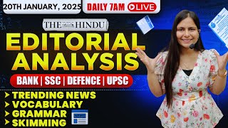 Editorial Analysis  20th January 2025  Vocab Grammar Reading Skimming  Nimisha Bansal [upl. by Nerraj]