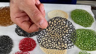 Como hacer Tejas Coral para decorar tus postres How to make Tuile Coral for garnish your Desserts [upl. by Yelekalb682]