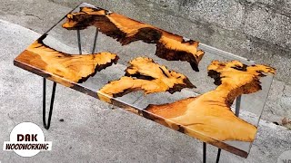 Epoxy Resin Table Art  Wood Projects  DAK Woodworking [upl. by Barnard346]