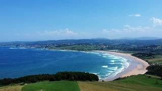 Cantabria desde el aire Playa de Oyambre y playa de San Vicente de la Barquera [upl. by Mayram]