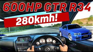 600HP Skyline GTR R34 POV Review  280kmh on Lekas Highway [upl. by Iniffit]