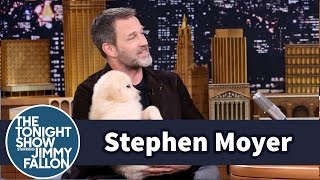 Stephen Moyer Invites Puppies to His Interview [upl. by Pietra]