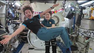 Christina Koch and Jessica Meir inflight interviews from ISS [upl. by Medovich537]