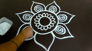 Daily Rangoli Design  16  Easy Free Hand Rangoli Designs  Simple Rangoli Designs [upl. by Noell]