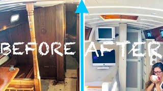 SAILBOAT INTERIOR RESTORATION PROJECT Boat Headliner Installation DIY [upl. by Riker]