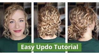 Easy Curly Updo  Curly Chignon [upl. by Ugo662]