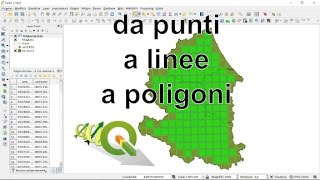 QGIS da punti a linee a poligoni [upl. by Tterab31]