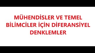 DERS 1 DİFERANSİYEL DENKLEM NEDİR [upl. by Steddman]