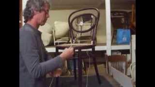 How To Hand Weave A Bentwood Chair Seat [upl. by Aenotna]