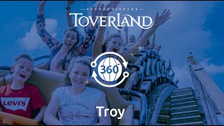 Houten achtbaan Troy  360° Onride  Attractiepark Toverland [upl. by Asecnarf]