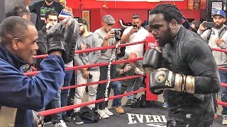 Bermane Stiverne POWER PAD WORK ahead of his fight with Deontay Wilder [upl. by Selrac]