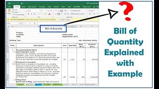 What is Bill of Quantity BOQ Explained in Detail WIth Example [upl. by Rebba]