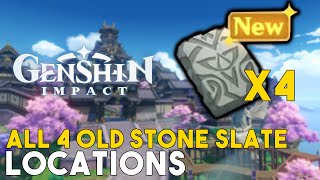 Genshin Impact All 4 Old Stone Slate Locations The Farmers Treasure World Quest Guide [upl. by Anomas809]