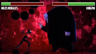 Miles vs Kingpin WITH HEALTHBARS  Final Battle  HD  Spiderman Into the Spiderverse [upl. by Warren]