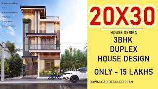 20x30 House Plan  600 Square feet  3 BHK  2030 House Design 3D  20by30 House Plan [upl. by Caria]