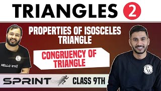 Triangles 02  Properties of Isosceles Triangle  Congruency Of Triangle  Class 9th  NCERT [upl. by Luci]