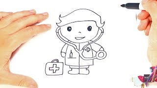 How to draw a Doctor Step by Step  Doctor Drawing Lesson [upl. by Ramal]