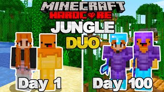 We Survived 100 Days Of HARDCORE Minecraft In A JUNGLE ONLY World As A DUO Heres What Happened [upl. by Naivad]