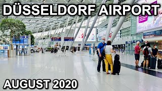 4K DUS Dusseldorf Airport Walking Tour August 2020  Nobody at the Airport [upl. by Casanova]