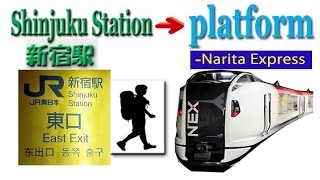 TOKYO【新宿駅】Narita Express platform at Shinjuku Station成田エクスプレスのホーム） [upl. by Kam]