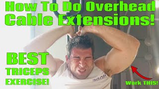 How To Do Overhead Cable Extensions INCREDIBLE TRICEPS BUILDER [upl. by Weingartner]