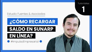 ¿Cómo recargar saldo en SUNARP en línea ► Incrementar saldo en Registros Públicos [upl. by Peednus896]