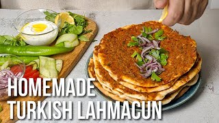 Turkish Lahmacun Recipe  Homemade Lamb Flatbreads [upl. by Garwin]