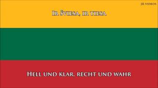 Nationalhymne von Litauen LTDE Text  Anthem of Lithuania [upl. by Yug]