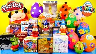 Surprise Eggs Play Doh Videos Mickey Mouse Vinylmations Marvel The Simpsons Kinder Toys DCTC [upl. by Seravart764]