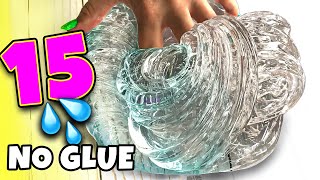 Testing 15 NO GLUE SLIME 1 INGREDIENT WATER SLIME and VIRAL SLIME RECIPES [upl. by Nirek789]