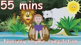 Row Row Row Your Boat And lots more Nursery Rhymes 55 minutes [upl. by Heffron634]