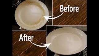 DIY  How to clean burned Ceramic and Nonstick Cookware  Easy method  Recipe No  177 [upl. by Nylahs316]