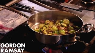 Gordon Ramsays Brussels Sprouts With Pancetta amp Chestnuts [upl. by Kristien69]