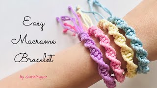 Easy Macrame Bracelet  DIY Friendship Bracelet [upl. by Cecilio]