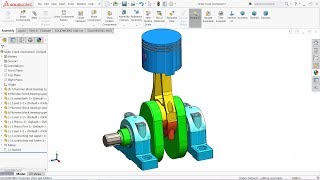 Solidworks Tutorial  Slider Crank mechanism in Solidworks [upl. by Halima99]