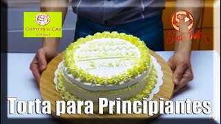 TORTA PARA PRINCIPIANTES DECORACIÓN SENCILLA QUEDATENCASA [upl. by Krug]