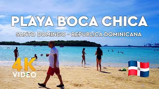 Boca Chica Beach Santo Domingo  Dominican Republic 4k Walking Tour [upl. by Lesab484]