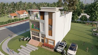 28 x 60 8m x 18m Modern House Plan  4BHK with Car Parking  188 gaj house plan [upl. by Ysnat]