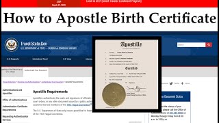 How to APOSTILLE Birth Certificate from USA [upl. by Arba]