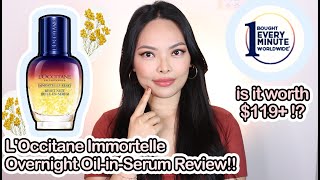 LOccitanes Immortelle Overnight Reset OilinSerum Review [upl. by Nicolina273]